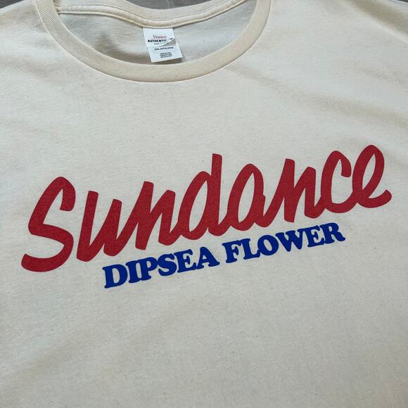 Sundance Graphic Tee Cream Cotton Oversized Dipsea Flower Pool Print Indie XXL - Picture 3 of 5